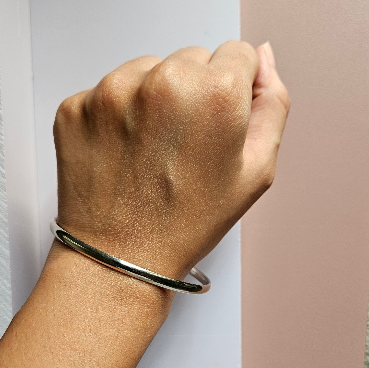 Sleek Plain Silver Bracelet (Kaapu)