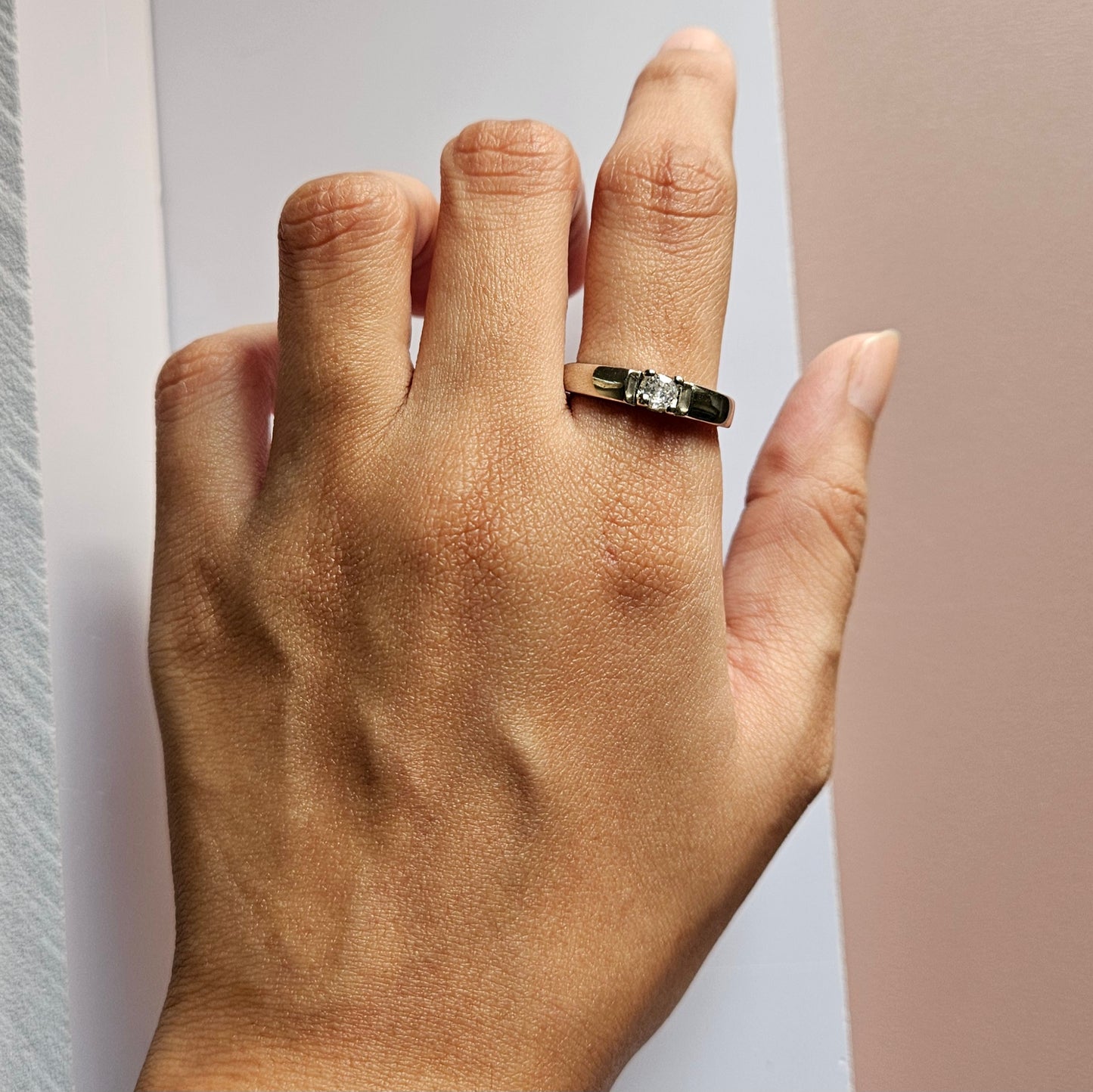 Annie Solitaire adjustable Silver Couple Ring