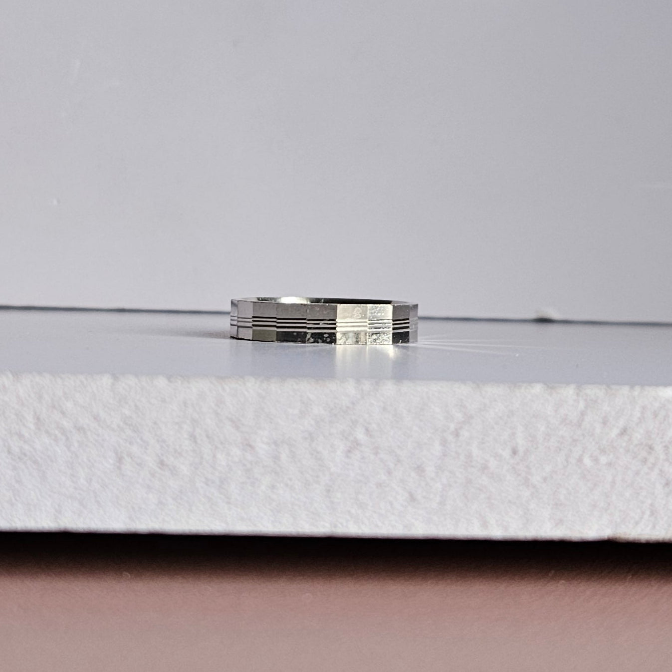 Three lined geometric Silver Ring