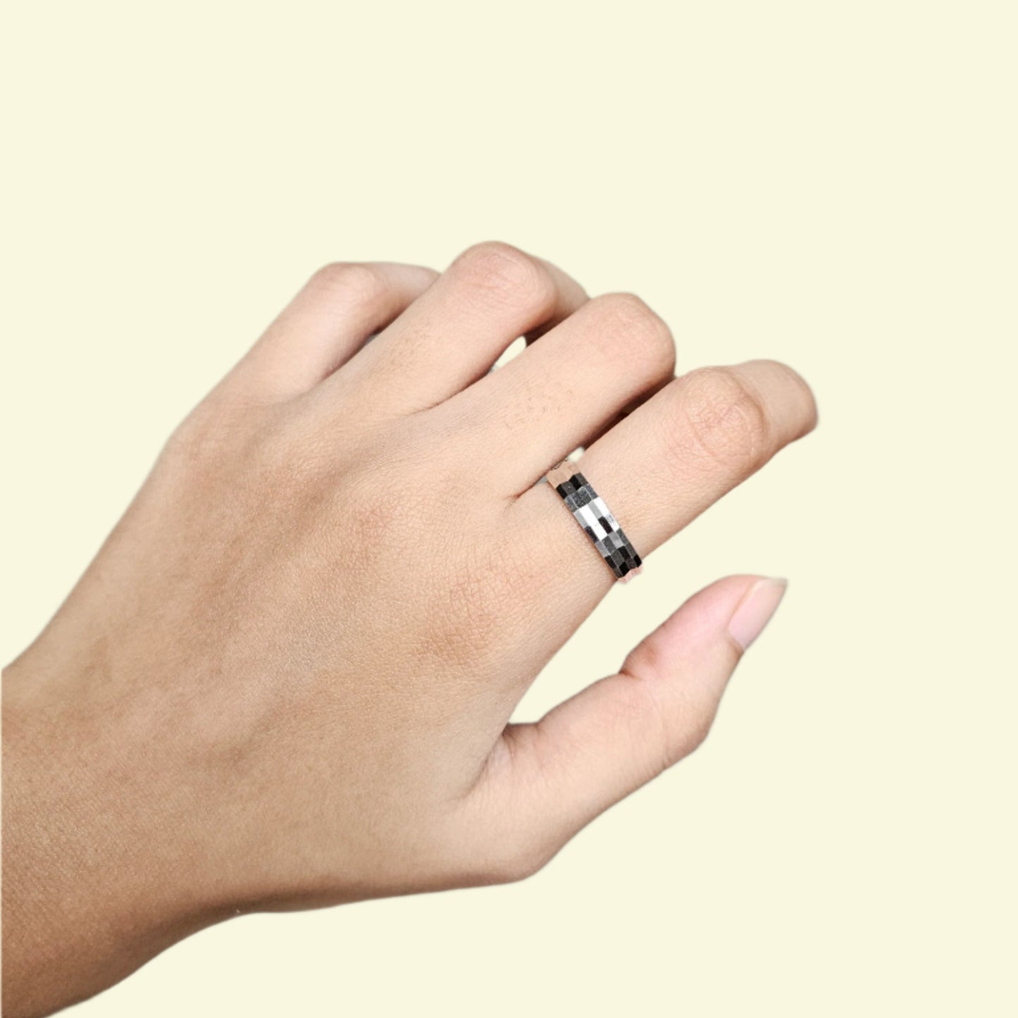 Pixel Silver Ring