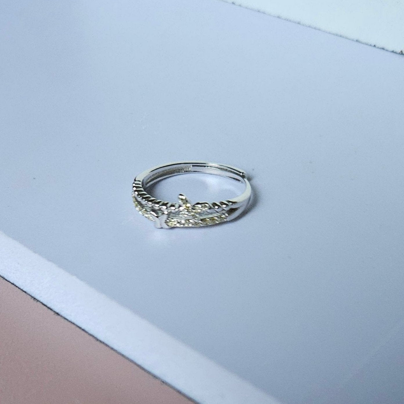 Dual Butterfly Silver Ring
