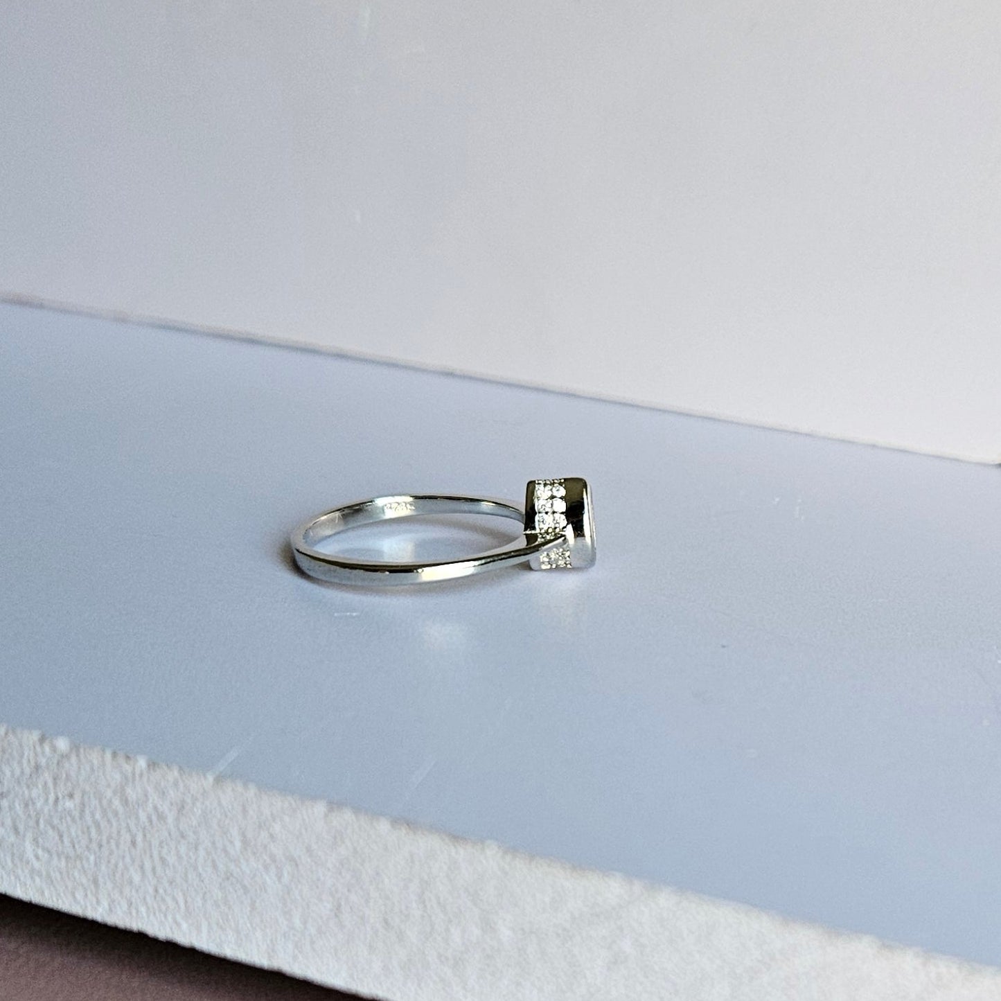 Raindrop Solitaire Silver Ring