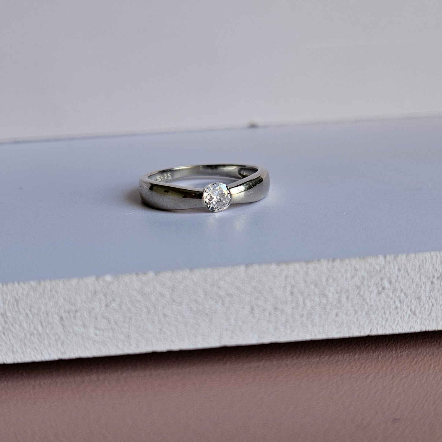 Zeya Solitaire Silver Ring