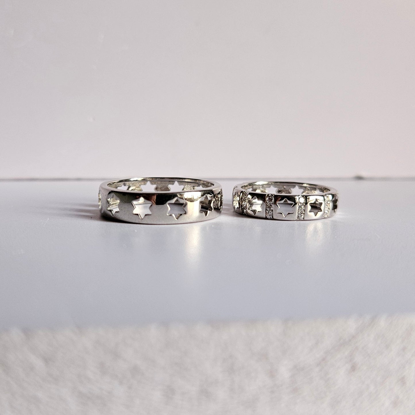 Star Struck Silver Couple Ring