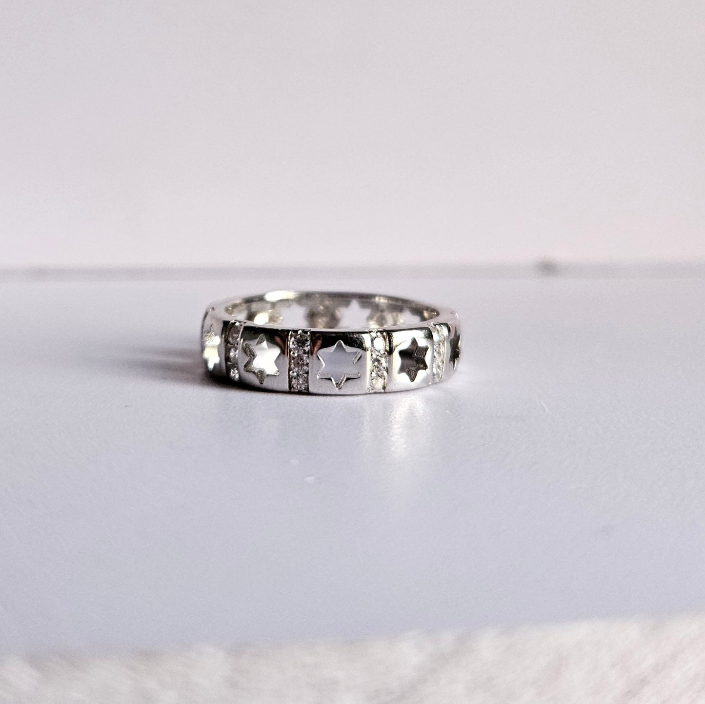Star Struck Silver Couple Ring