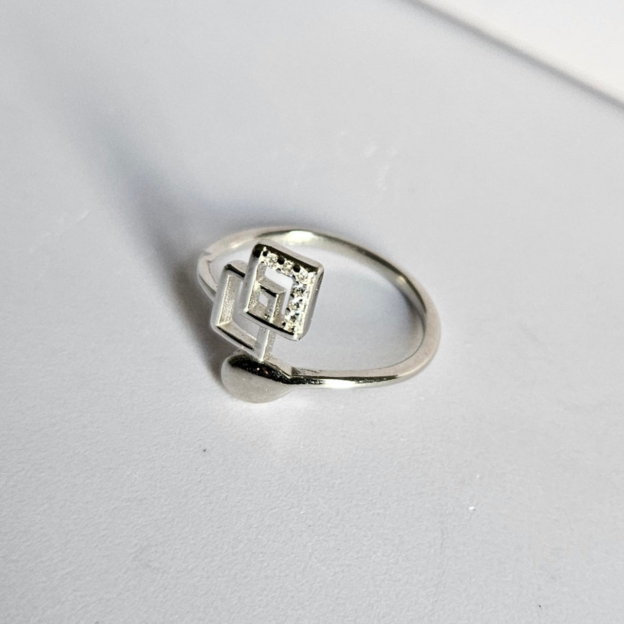 Dual Square Silver Ring