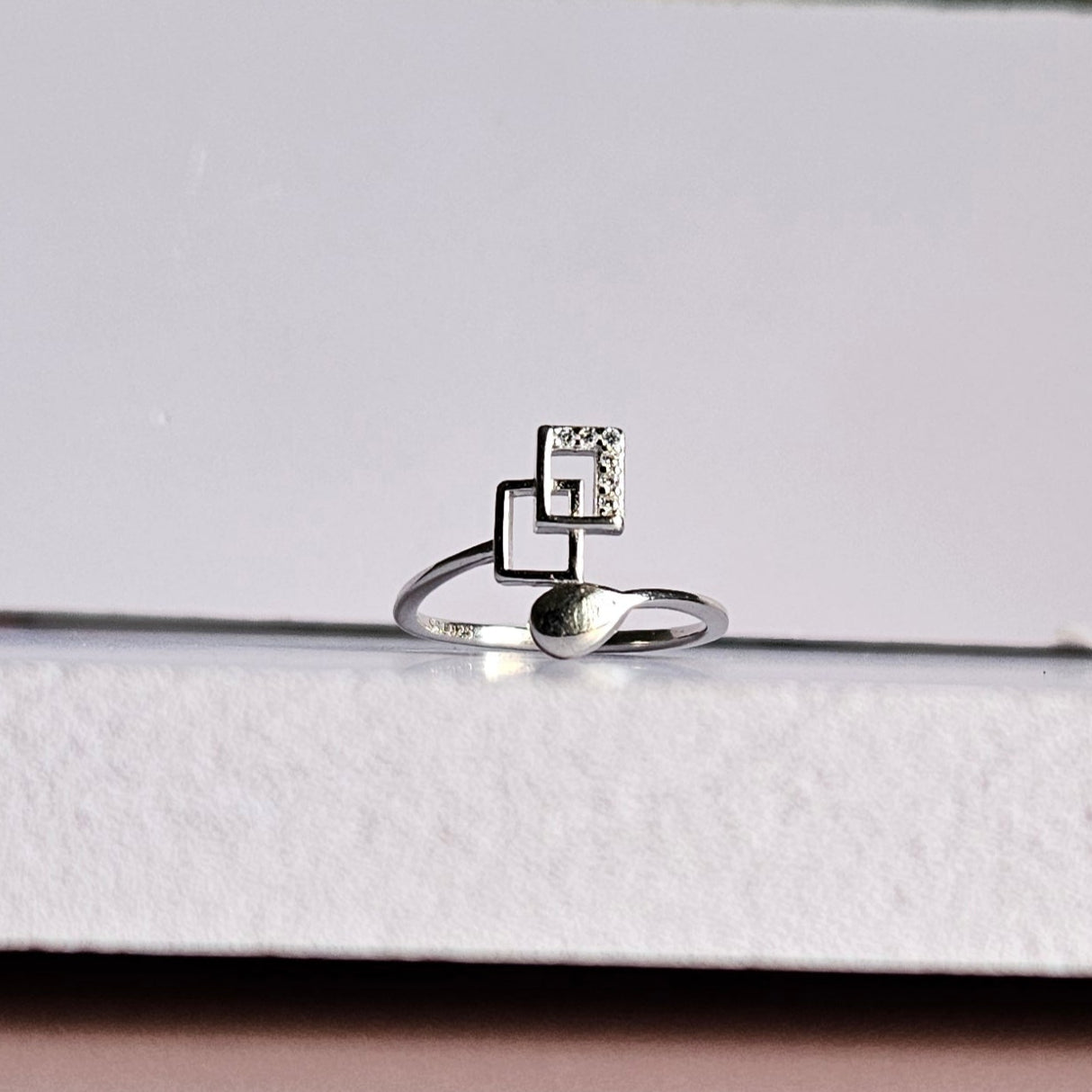 Dual Square Silver Ring