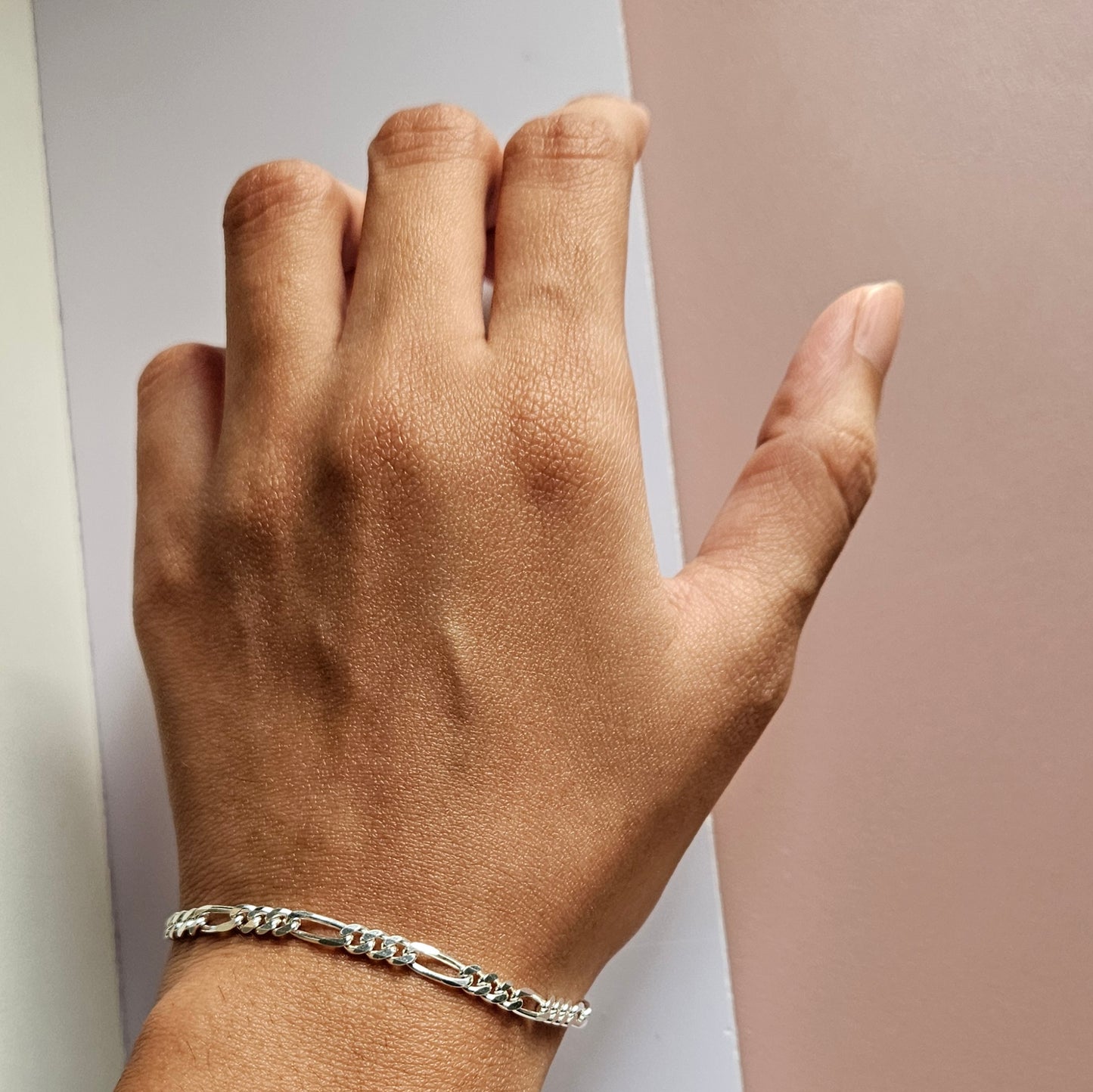 Figaro thin Silver Bracelet