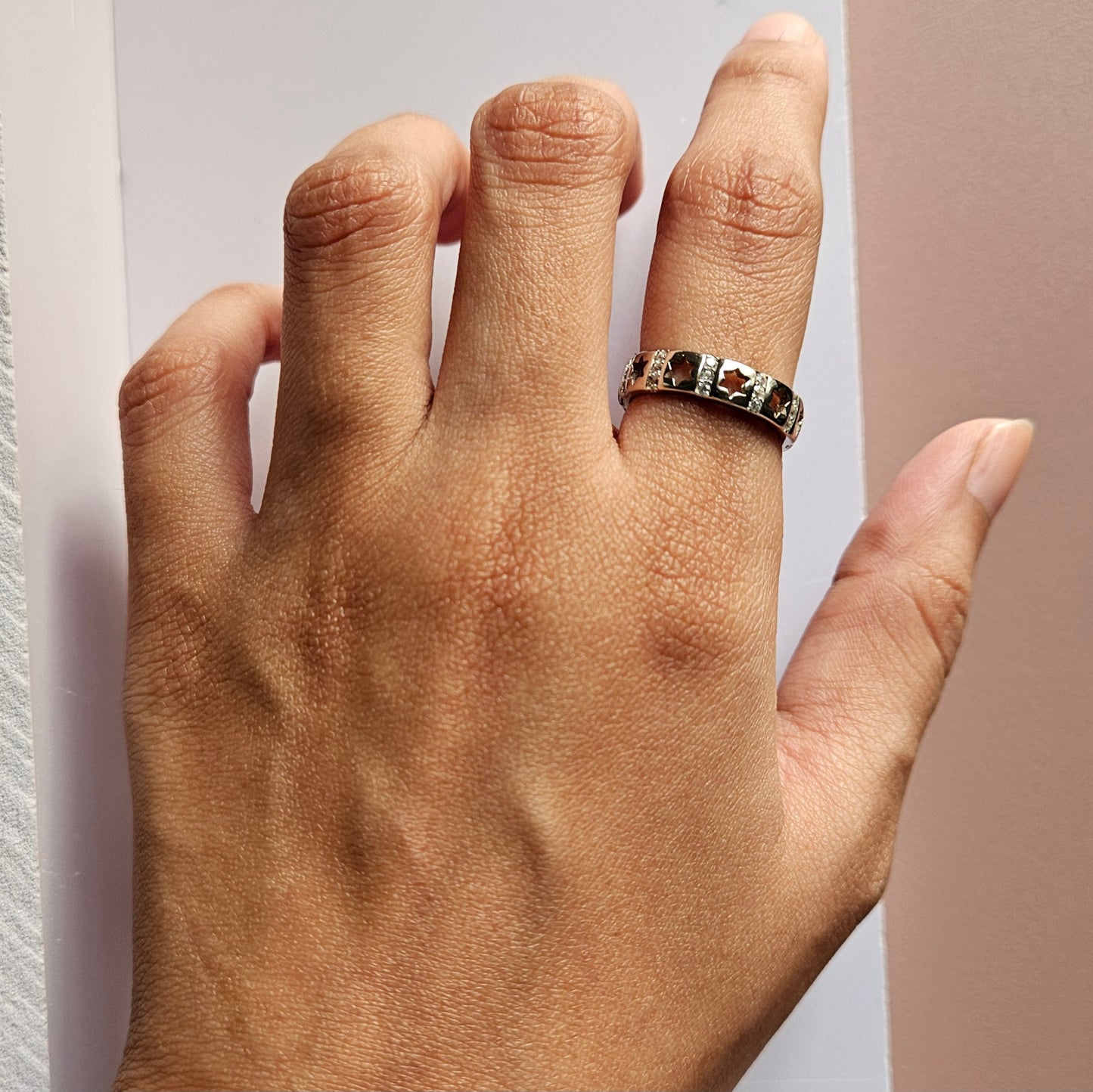 Star Struck Silver Couple Ring