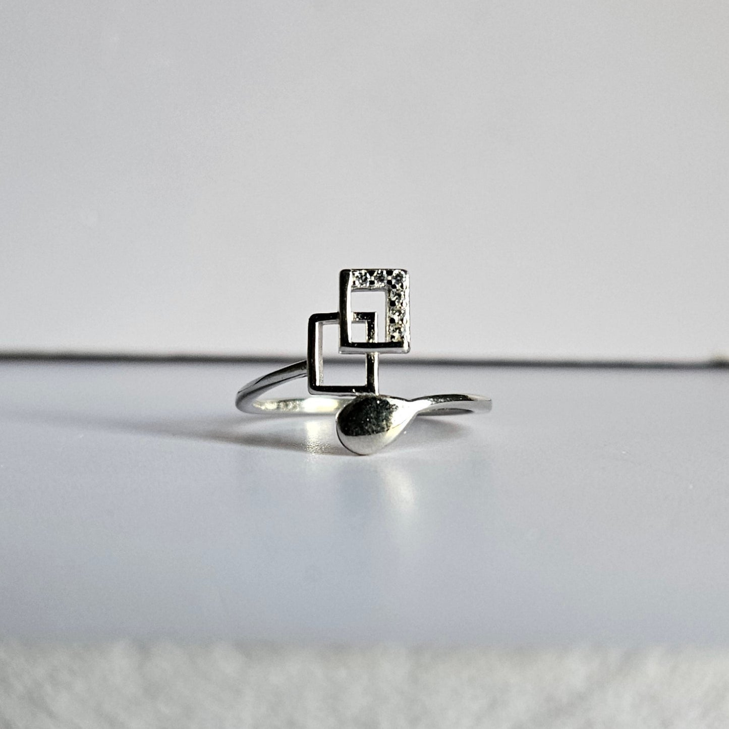 Dual Square Silver Ring