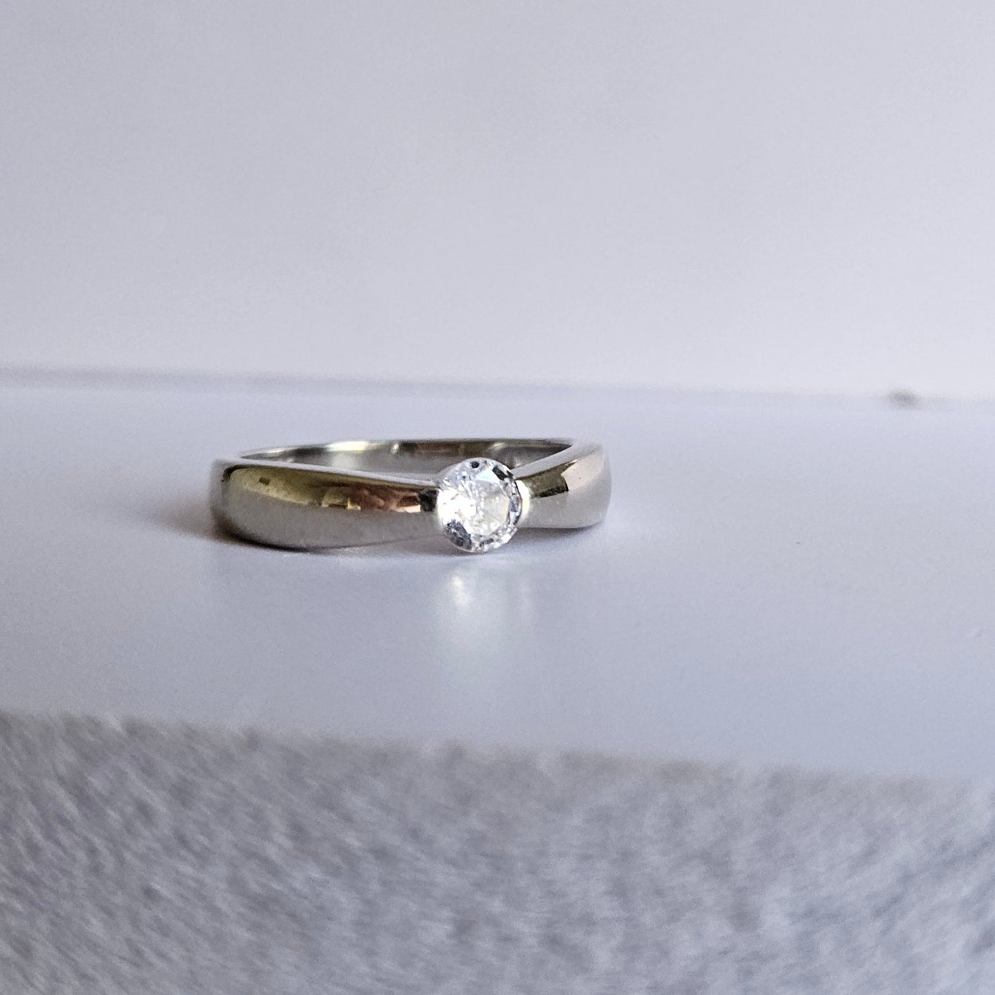 Zeya Solitaire Silver Ring