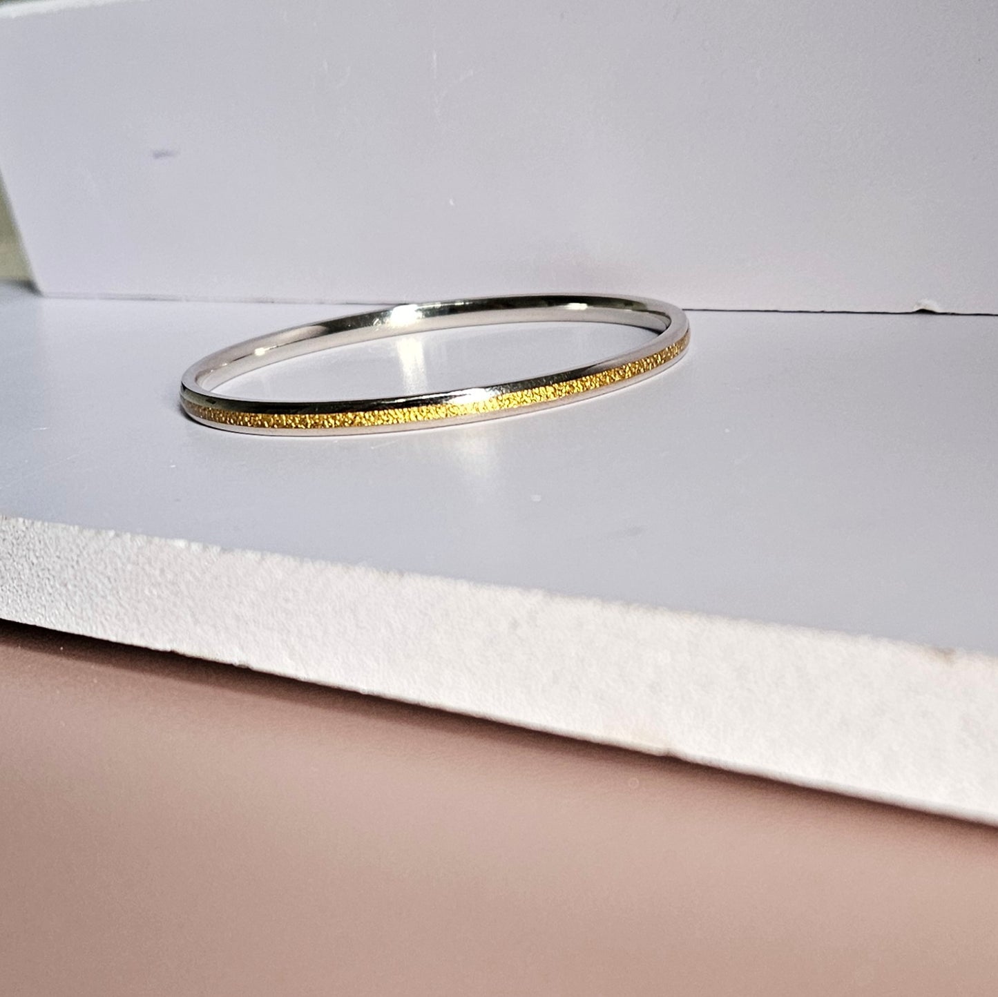 Plain golden stripe Silver Bracelet (Kaapu)