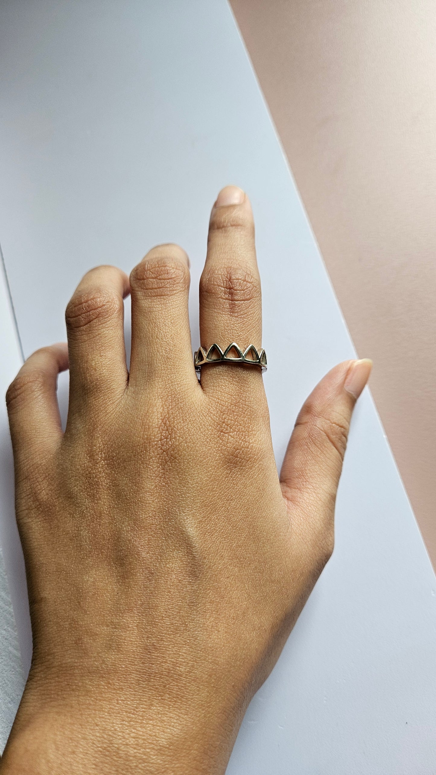 Abstract Mountain Silver Band
