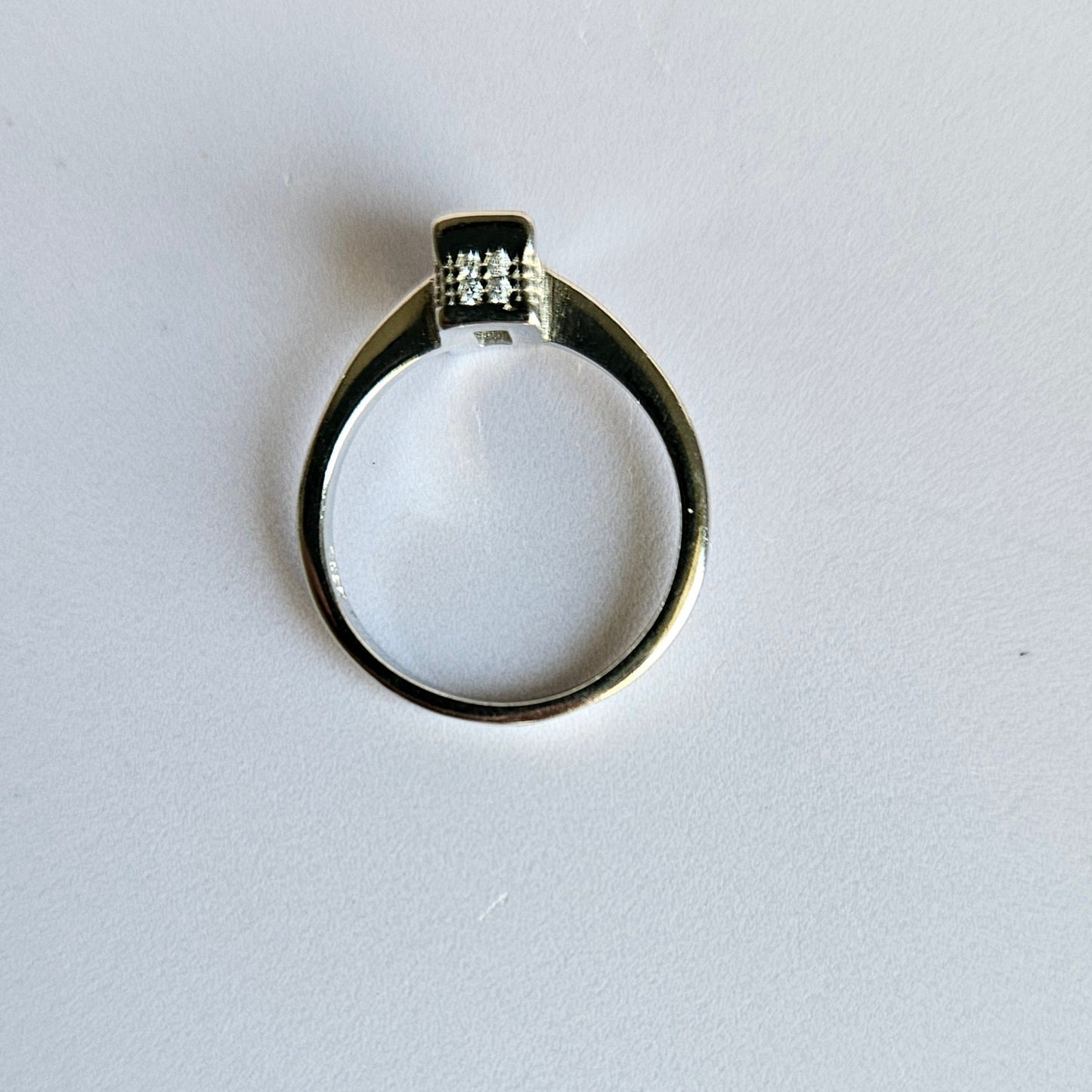 Emerald Cut Solitaire Silver Ring