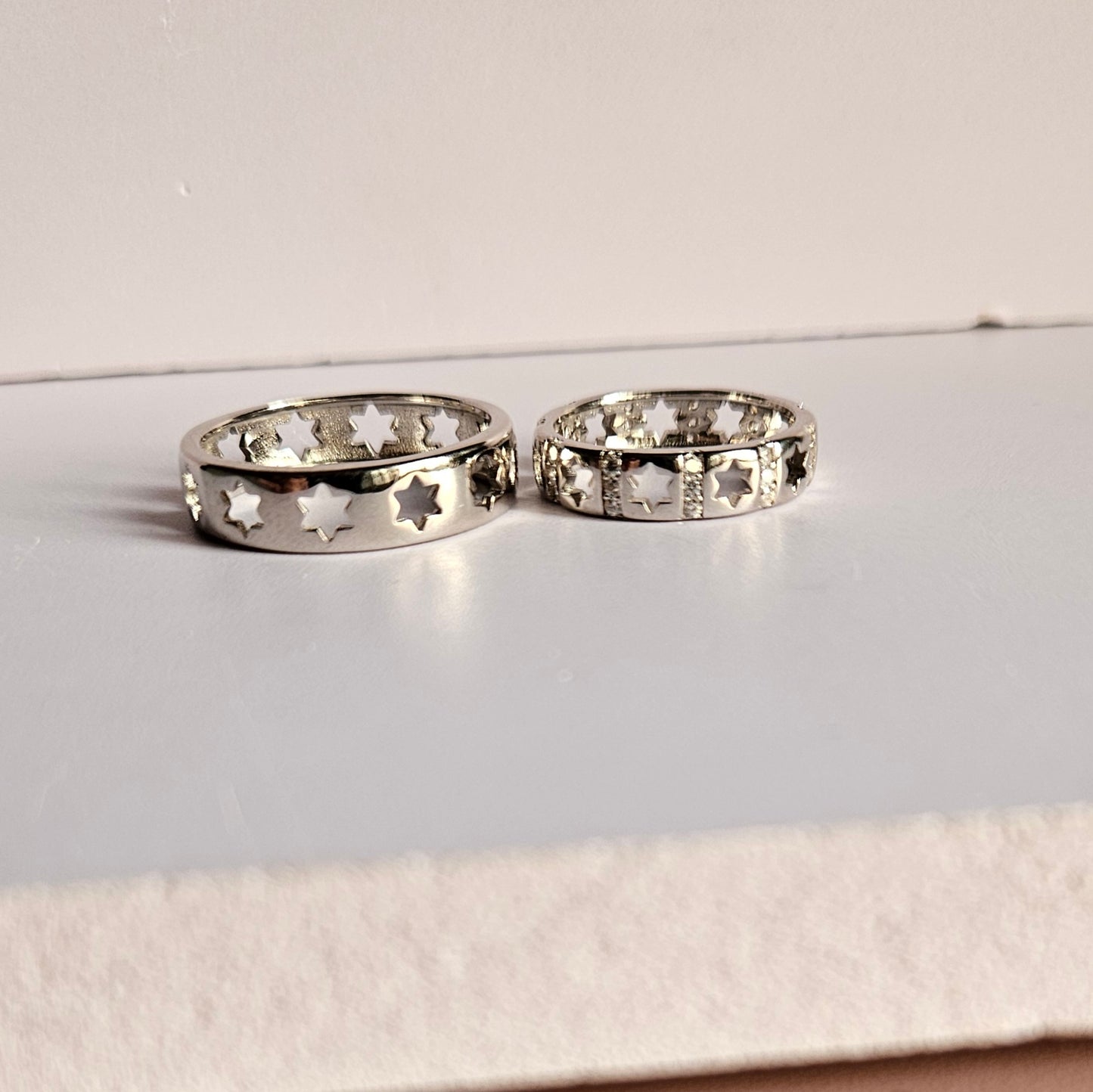 Star Struck Silver Couple Ring