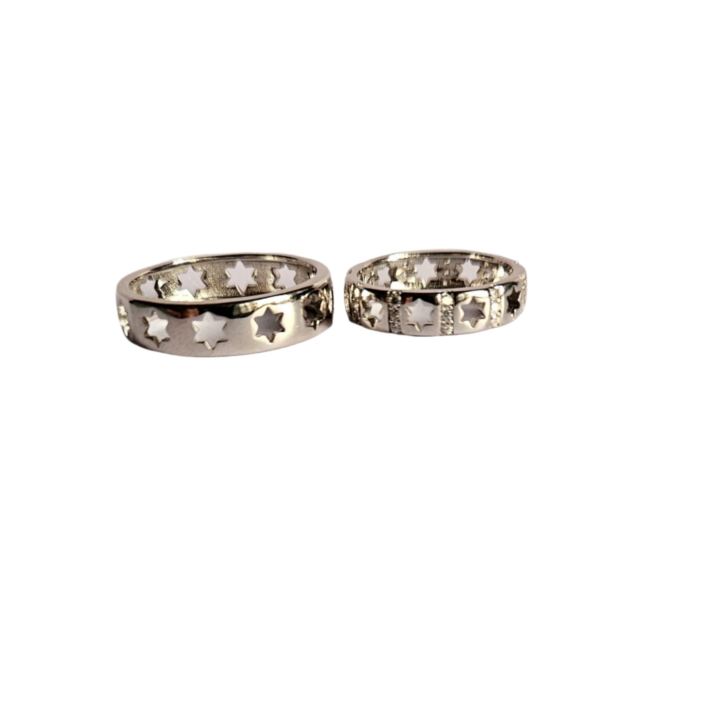Star Struck Silver Couple Ring