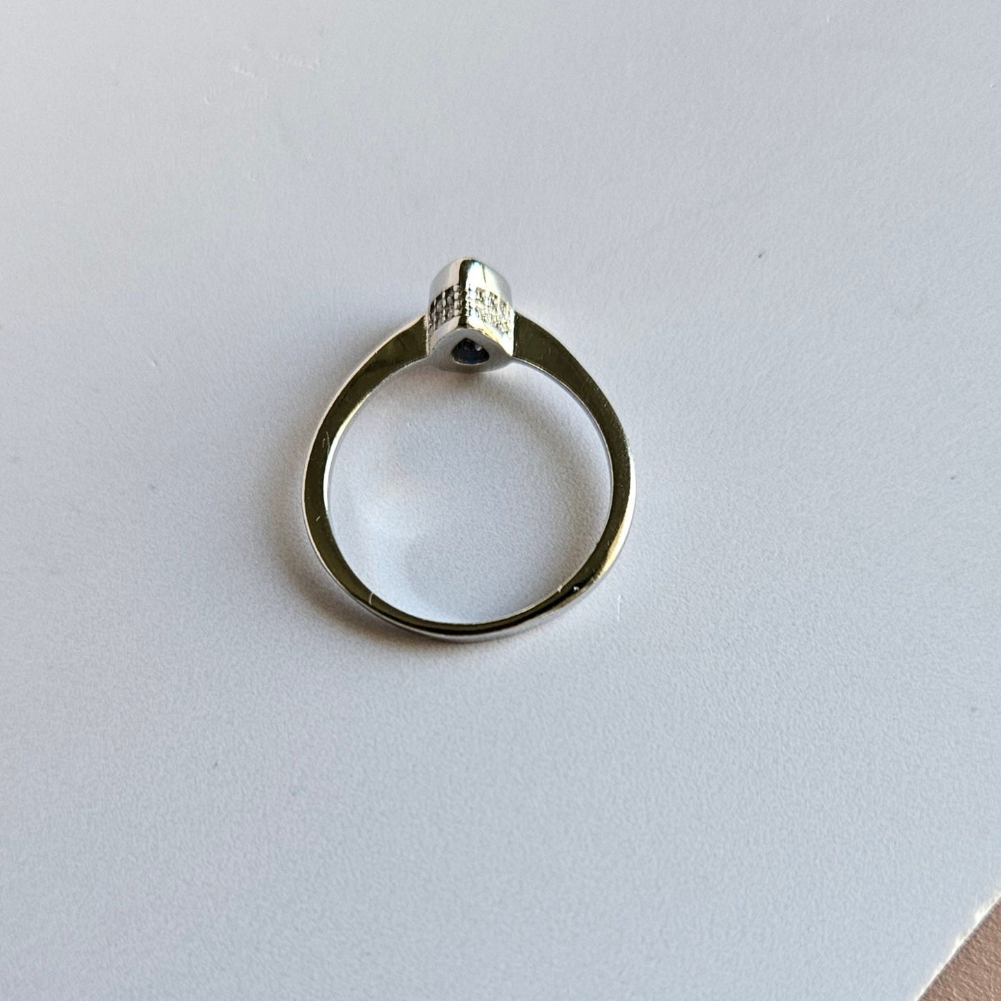 Raindrop Solitaire Silver Ring