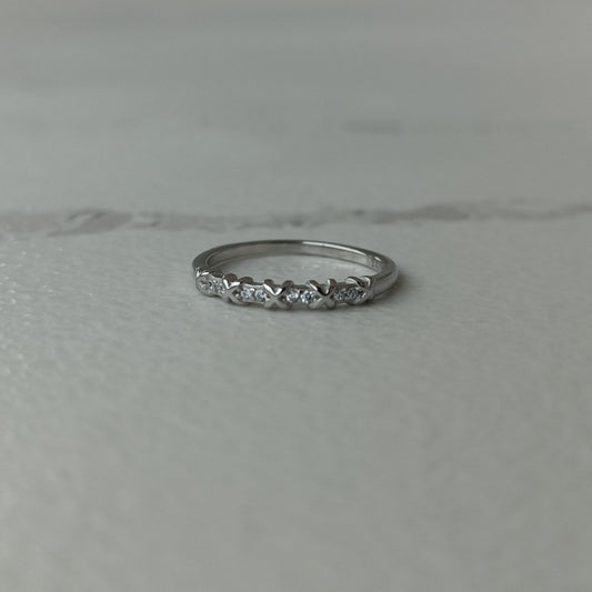 Petite stackable tiny diamond ring