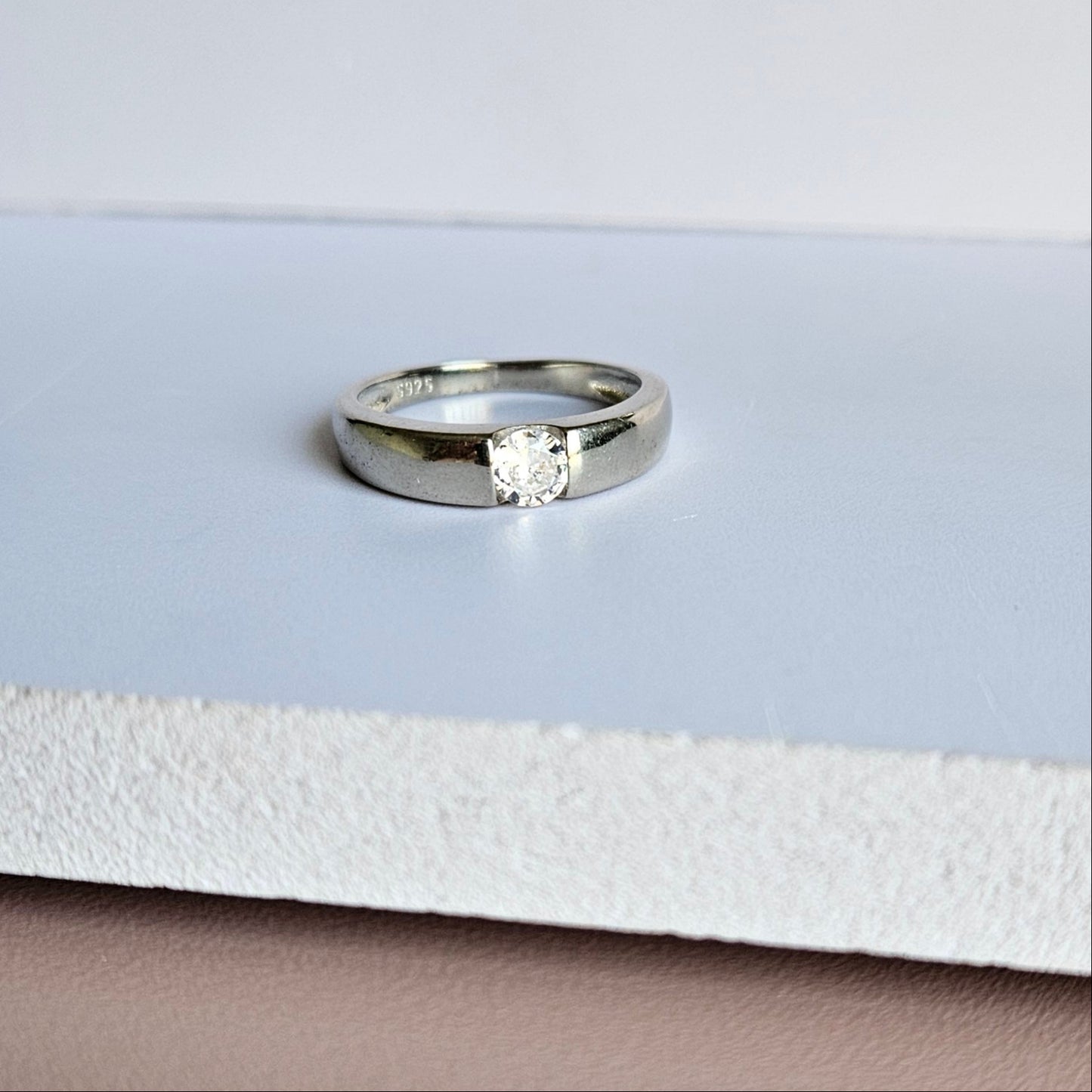 Aaron Solitaire Silver Ring