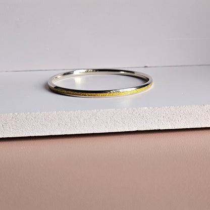 Plain golden stripe Silver Bracelet (Kaapu)