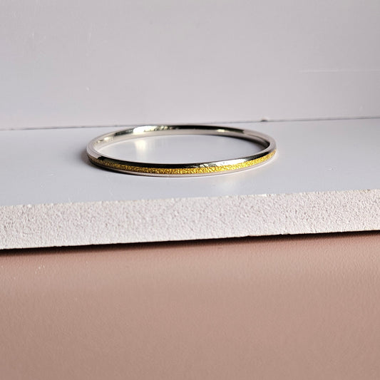 Plain golden stripe Silver Bracelet (Kaapu)