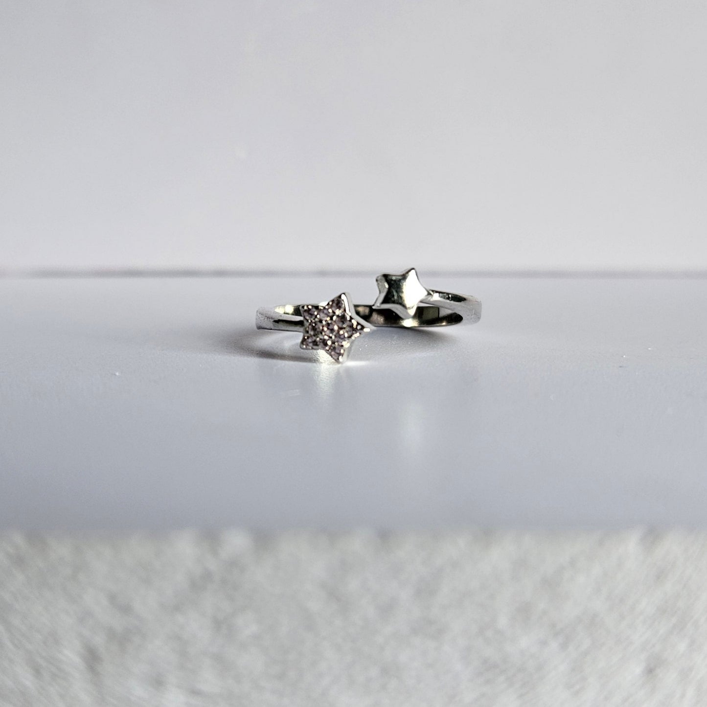 Pink Star Silver Ring