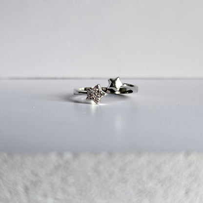 Pink Star Silver Ring
