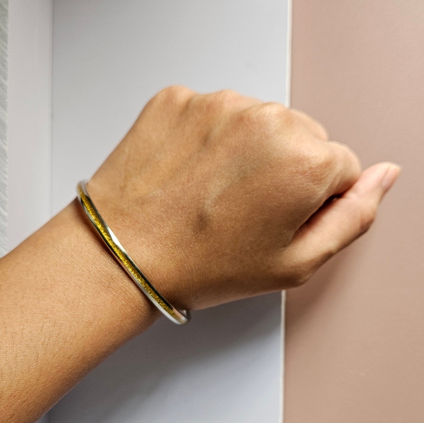 Plain golden stripe Silver Bracelet (Kaapu)