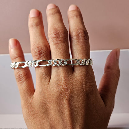 Figaro thick Silver Bracelet