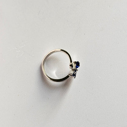 Sparkly Bow Silver Ring