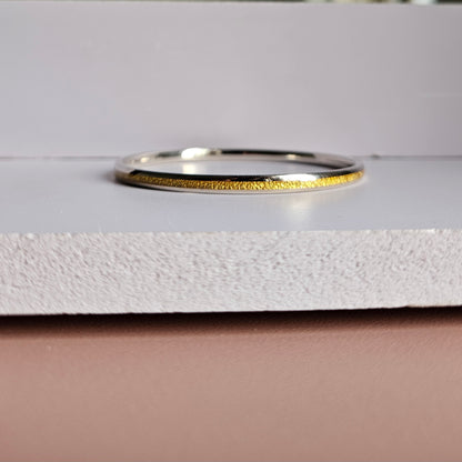 Plain golden stripe Silver Bracelet (Kaapu)