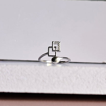 Dual Square Silver Ring