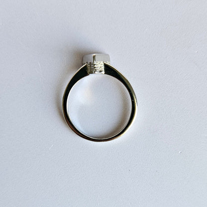 Triangle Solitaire Silver Ring