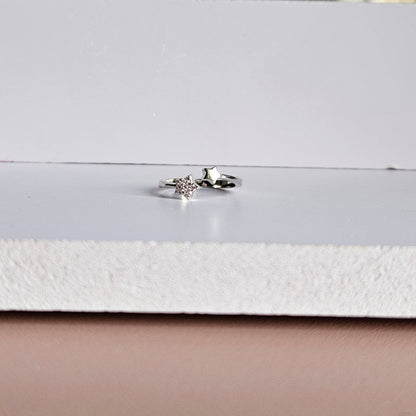 Pink Star Silver Ring