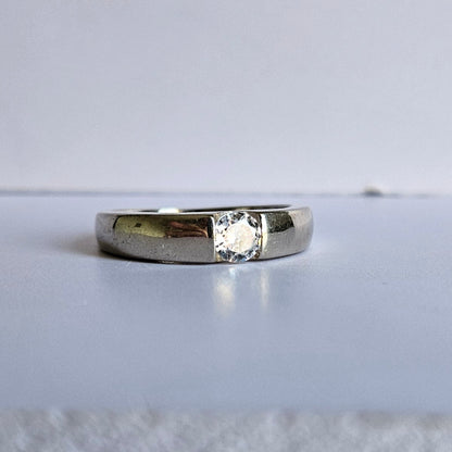 Aaron Solitaire Silver Ring