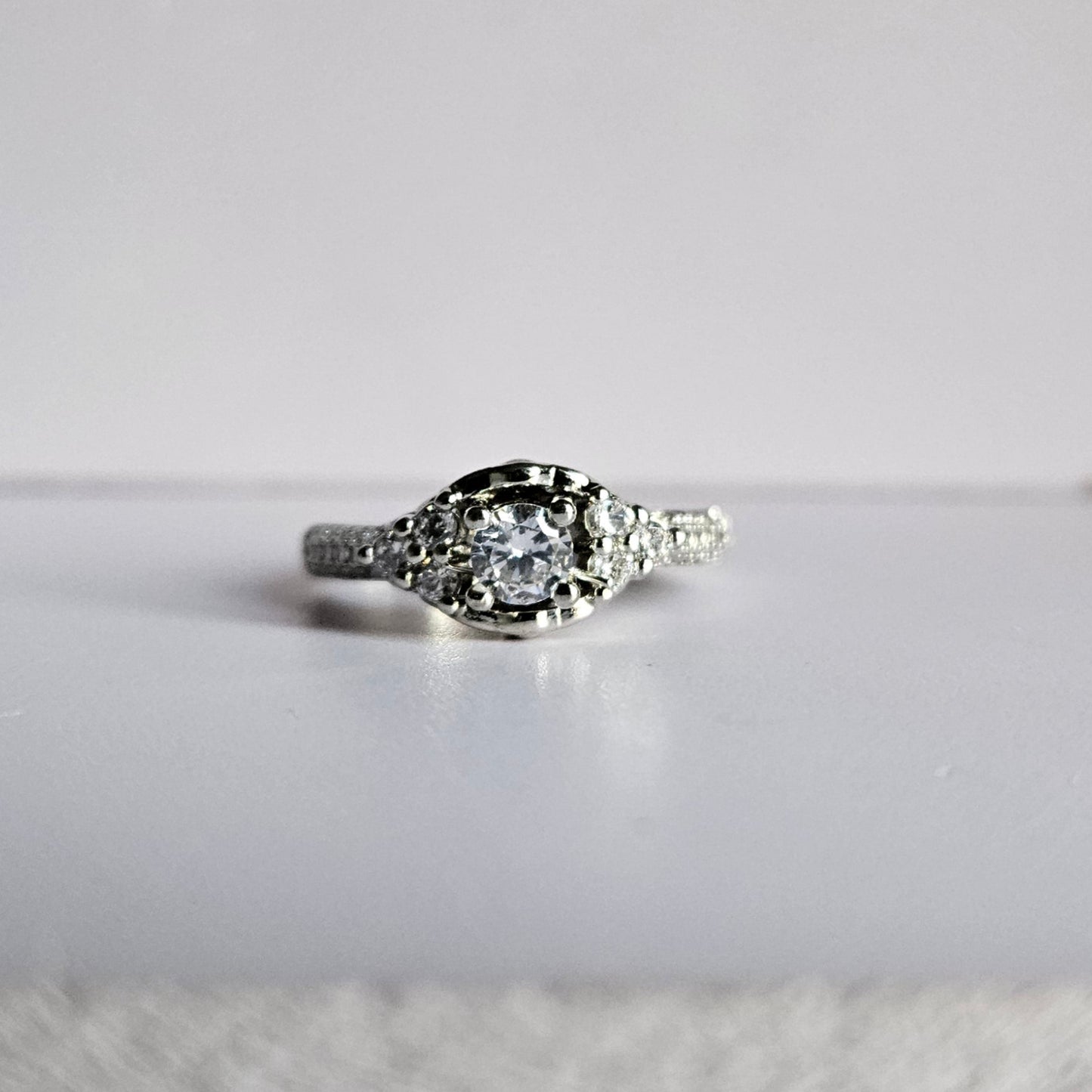 Regal Silver Solitaire Ring