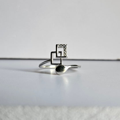 Dual Square Silver Ring