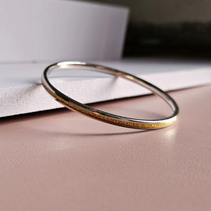 Plain golden stripe Silver Bracelet (Kaapu)