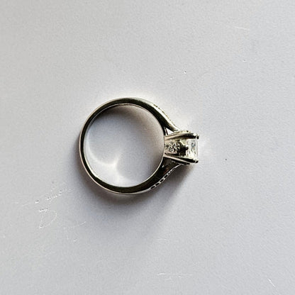 Maria Solitaire four prong Silver Ring
