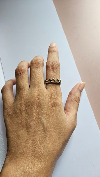 Abstract Mountain Silver Band
