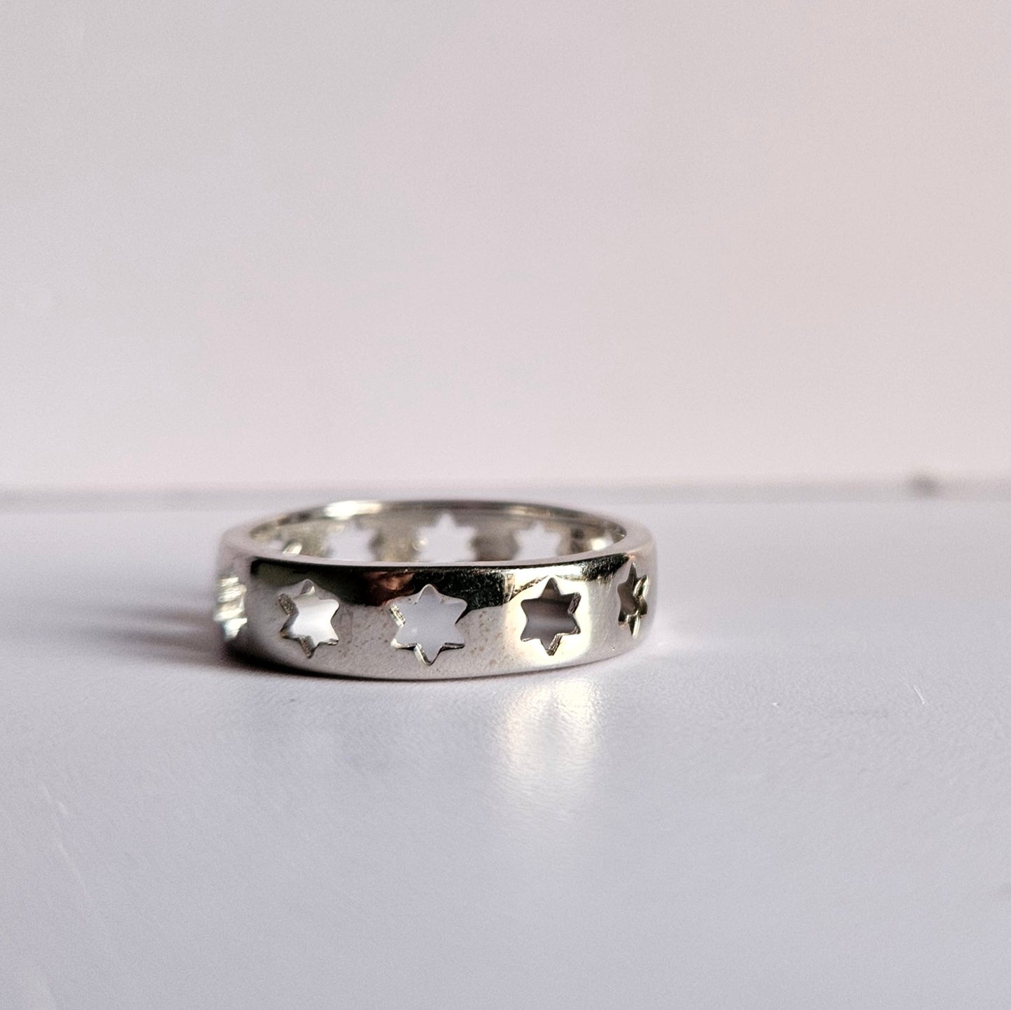Star Struck Silver Couple Ring