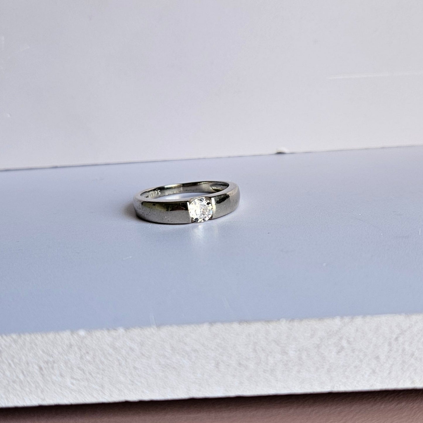 Aaron Solitaire Silver Ring