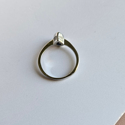 Raindrop Solitaire Silver Ring